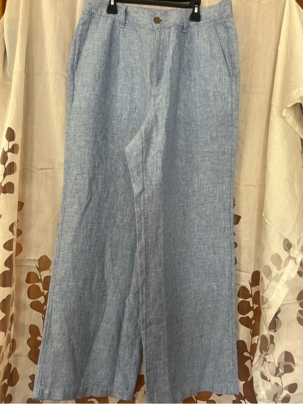 Lands' End Light Blue 100% Linen Pants Size 12 - New w/o Tag 💙